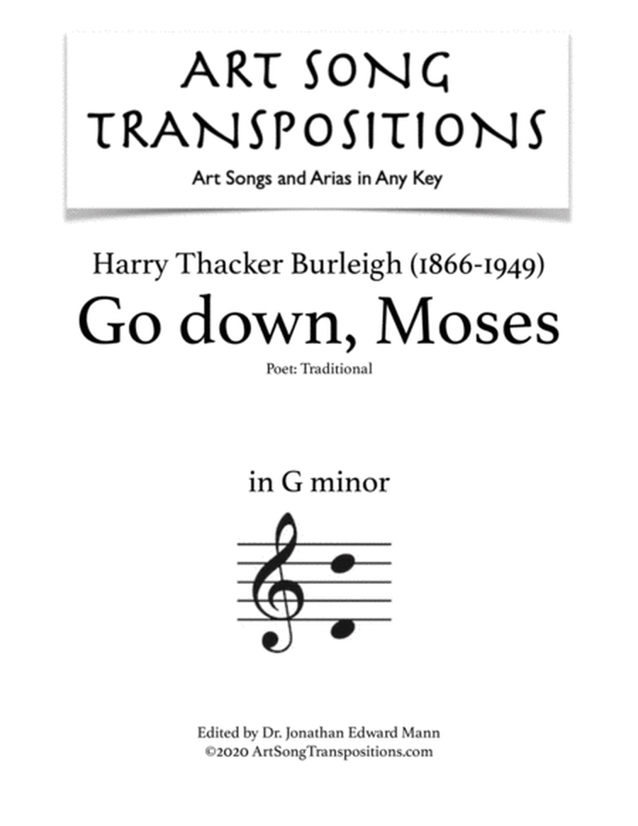 BURLEIGH: Go down, Moses (transposed to G minor)