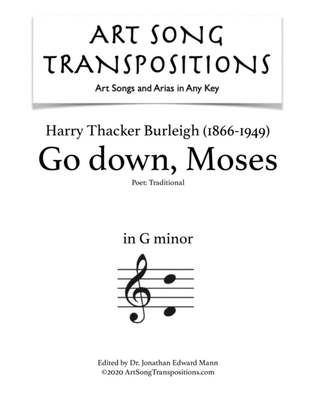 Book cover for BURLEIGH: Go down, Moses (transposed to G minor)