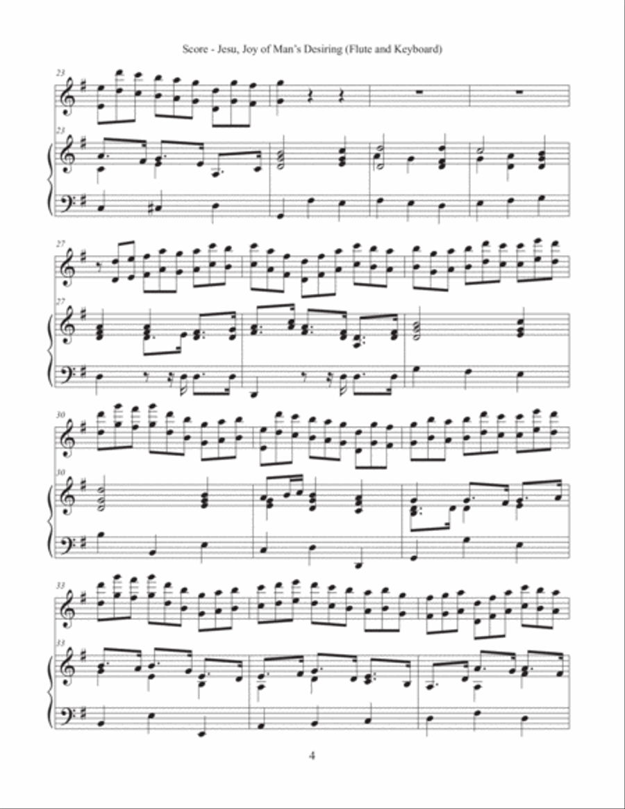 Jesu, Joy of Man's Desiring (Flute and Keyboard) Flute Solo scores gallery preview page 4