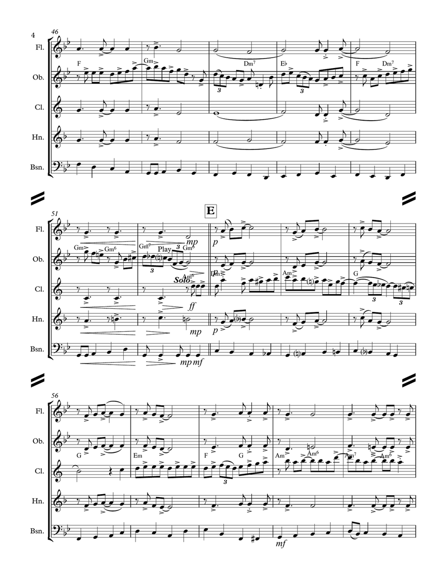 Oh Come, Oh Come Emmanuel (for Woodwind Quintet) Woodwind Quintet scores gallery preview page 5