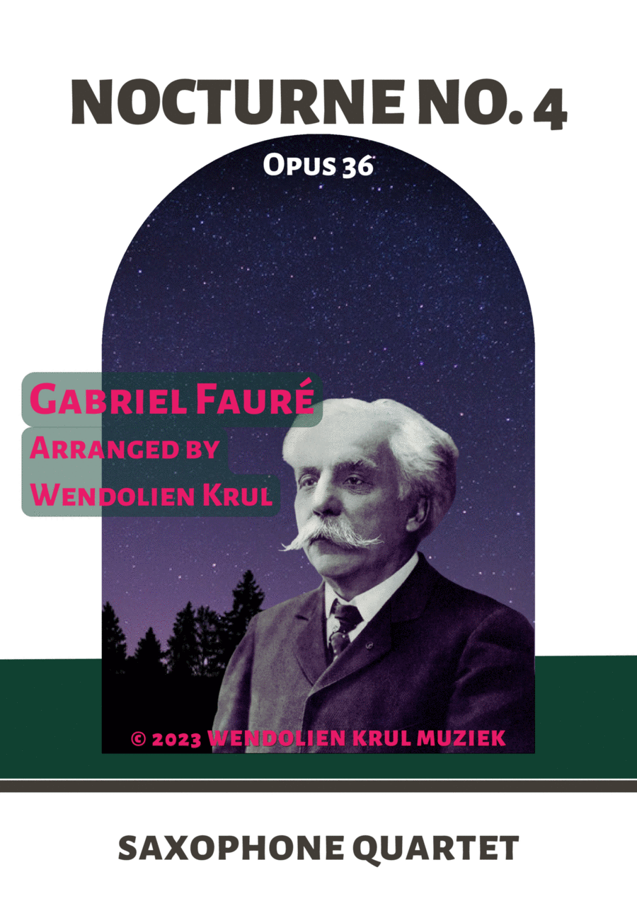 Nocturne No. 4 in E♭ major, Op. 36 Saxophone Quartet scores gallery preview page 1