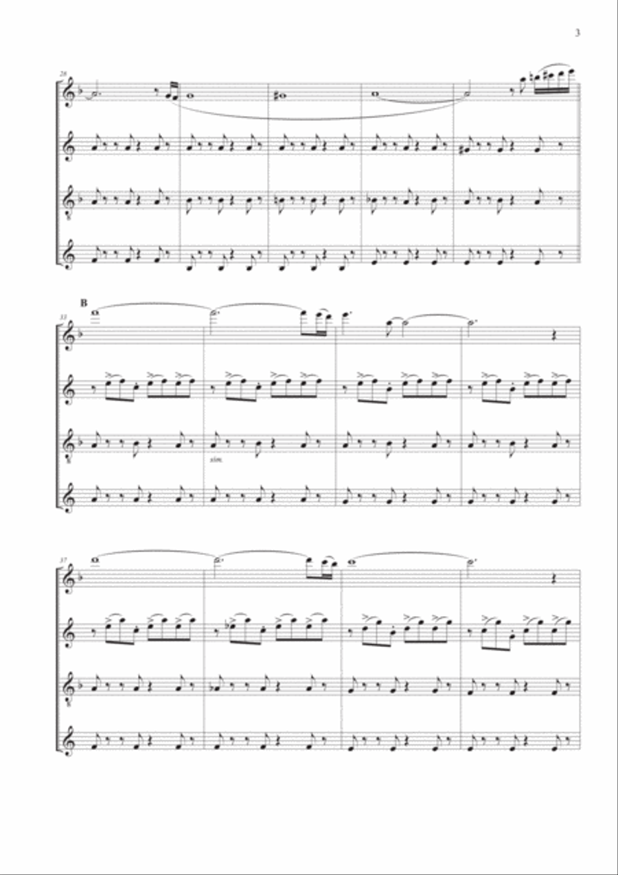 Tango Pour Claude Woodwind Quartet scores gallery preview page 3