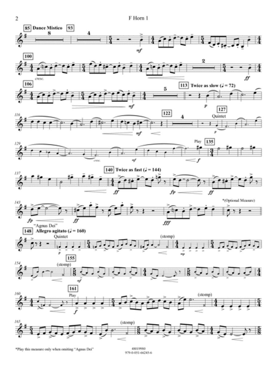Suite from Mass (arr. Michael Sweeney) - F Horn 1