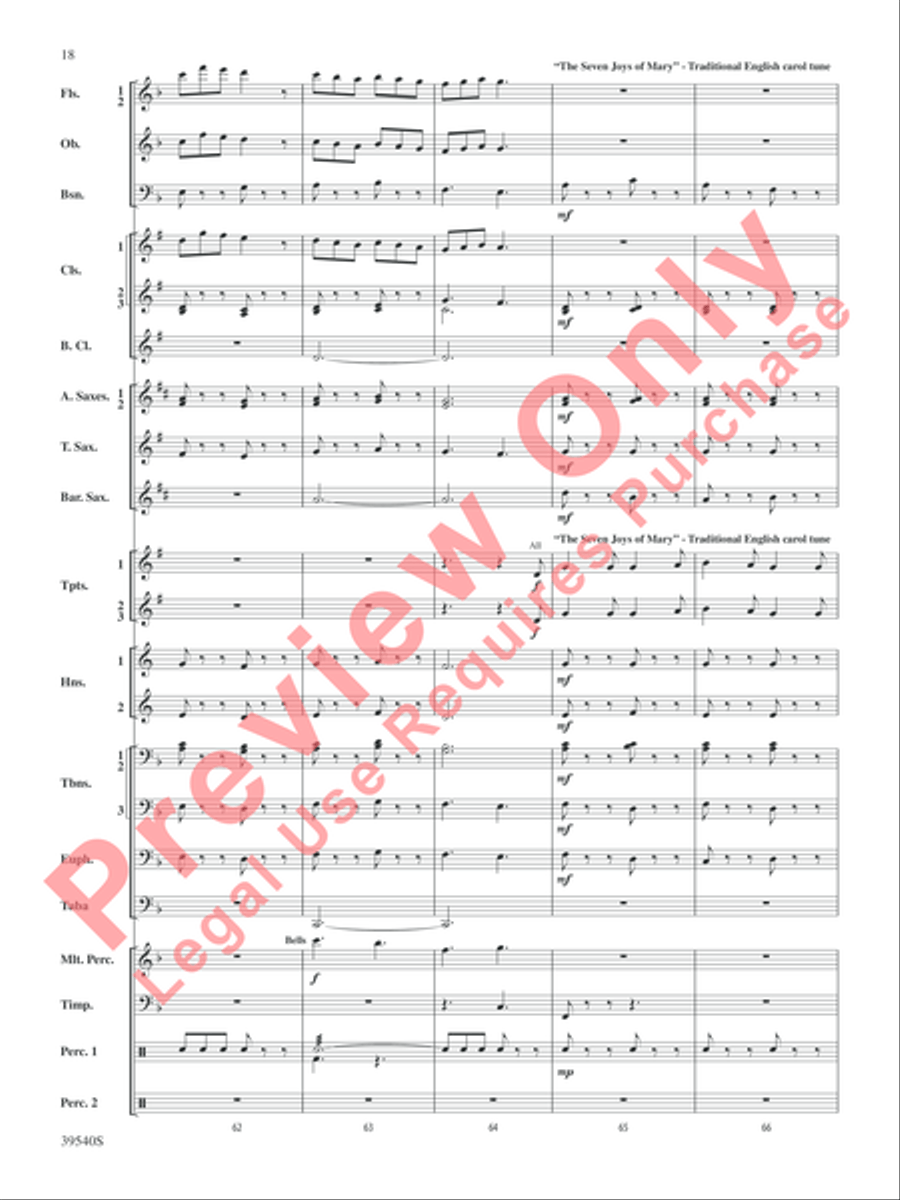 Carols from the British Isles Concert Band scores gallery preview page 19
