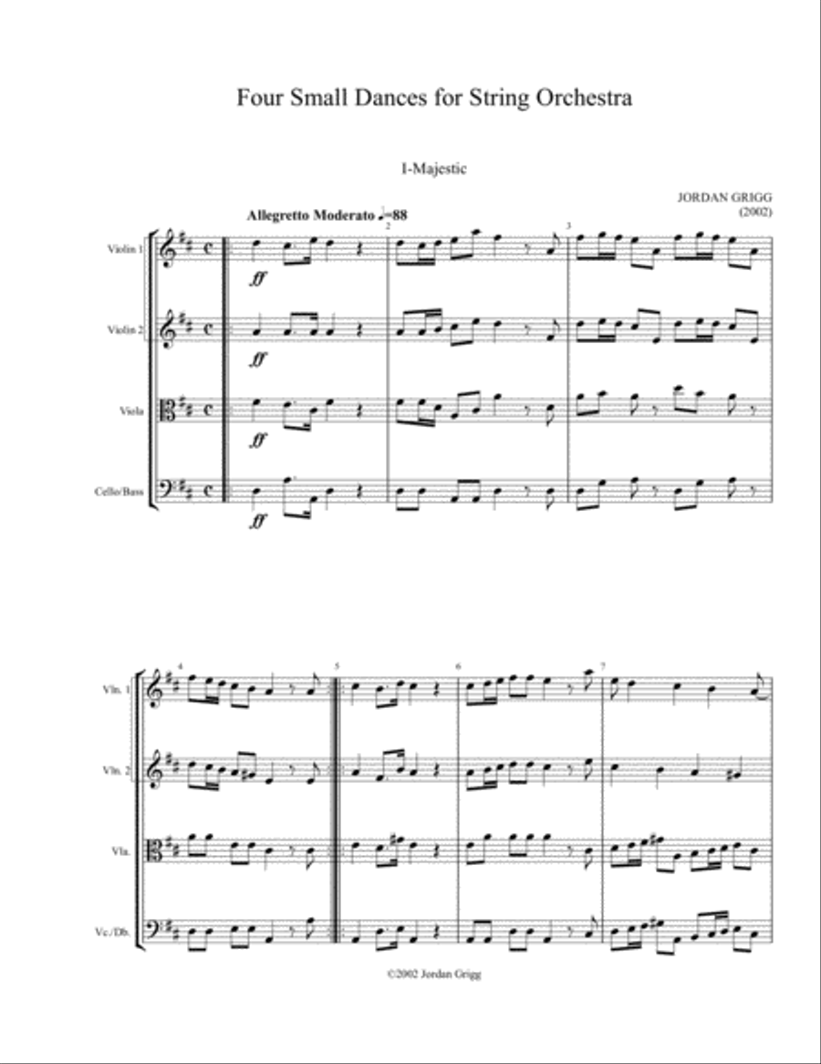 Four Small Dances for String Orchestra String Orchestra scores gallery preview page 1