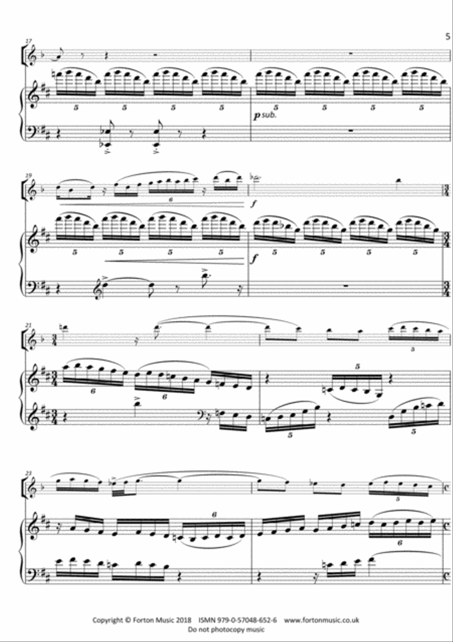 Sonata for Clarinet and Piano Clarinet scores gallery preview page 5