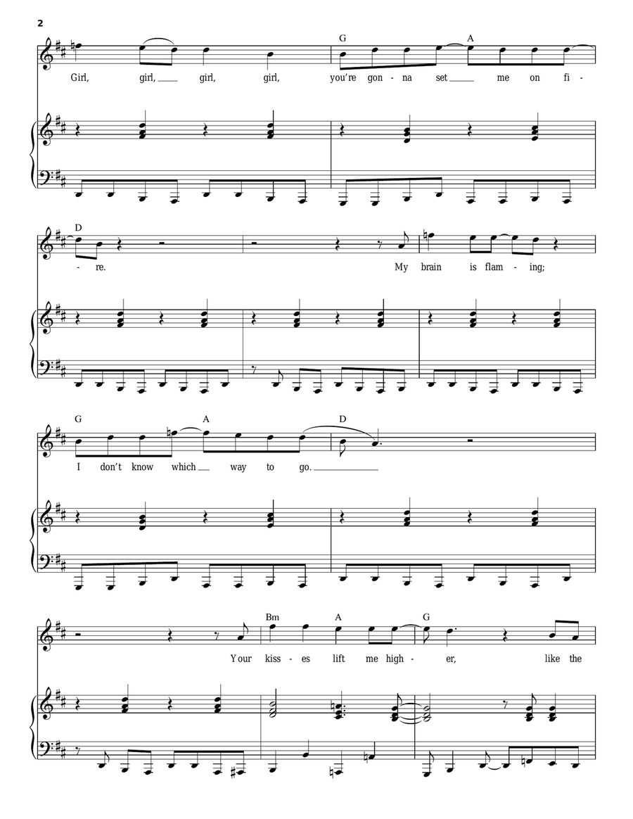 Burning Love Burning Love Piano, Vocal scores gallery preview page 2