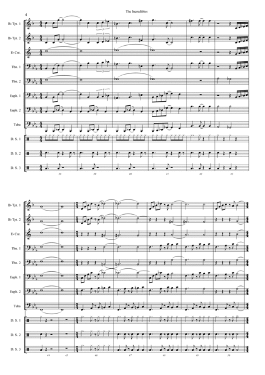 The Incredibles (Main Theme) Marching Band scores gallery preview page 4