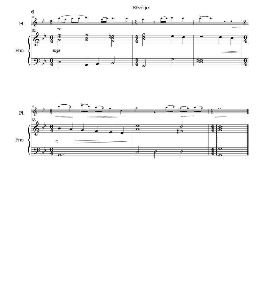 Rêvé-je (Am I dreaming) for flute and piano image number null