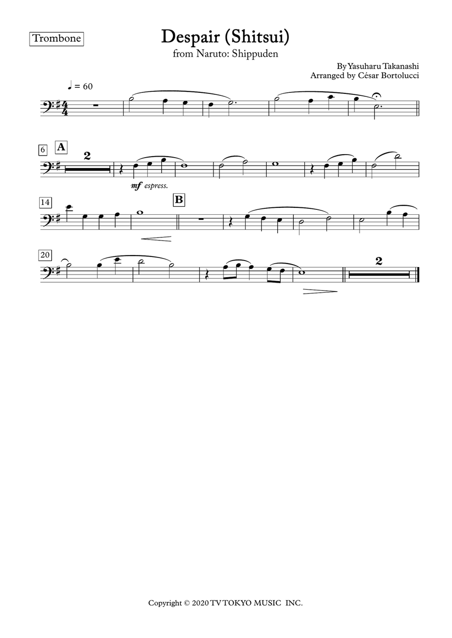 Despair (shitsui) Easy Piano scores gallery preview page 2