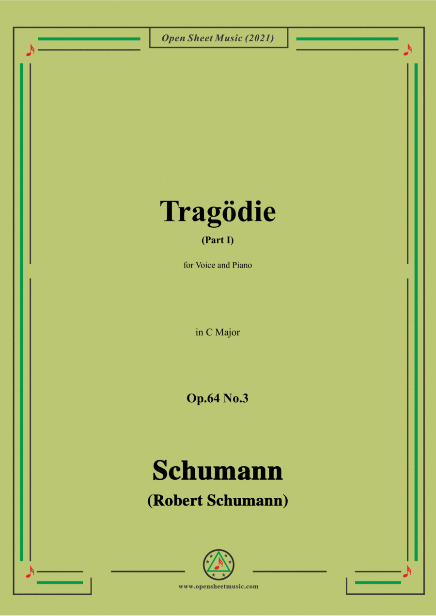 Schumann-Tragodie,Op.64 No.3(Part I),in C Major,for Voice and Piano Voice Solo scores gallery preview page 1
