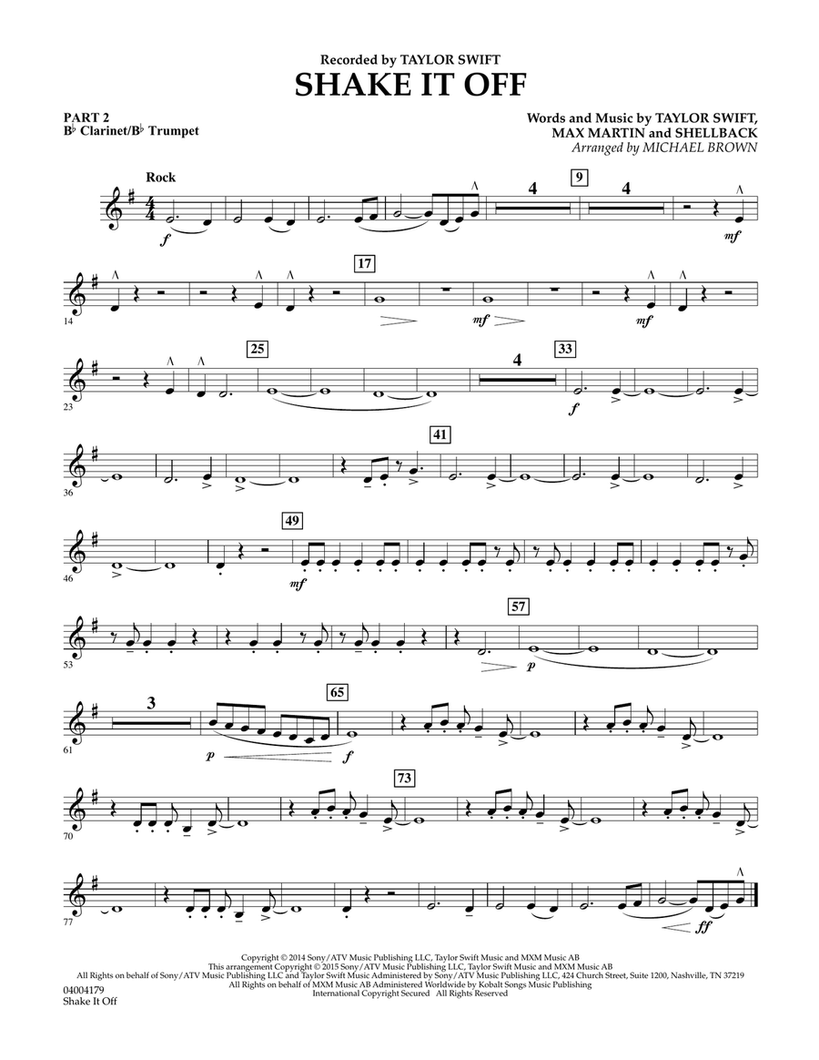 Shake It Off - Pt.2 - Bb Clarinet/Bb Trumpet Concert Band scores gallery preview page 1