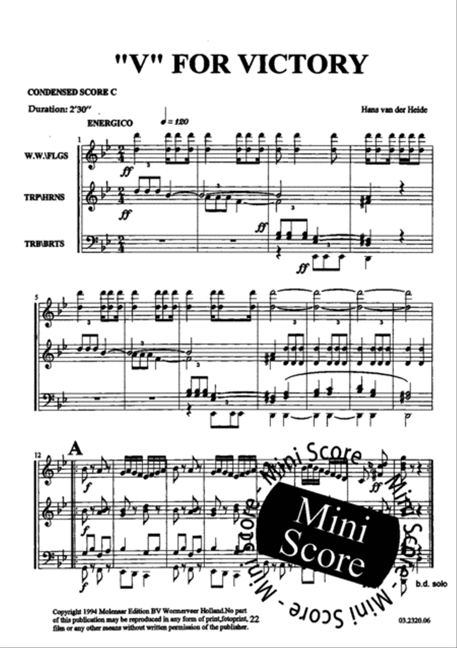 V for Victory Fanfare Band scores gallery preview page 27
