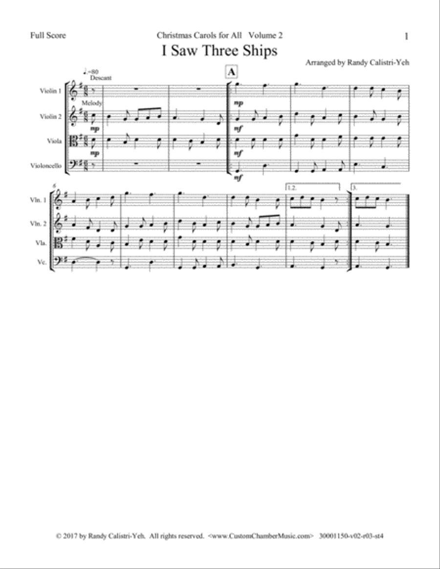 Christmas Carols for All, Volume 2 (for String Quartet) String Quartet scores gallery preview page 5