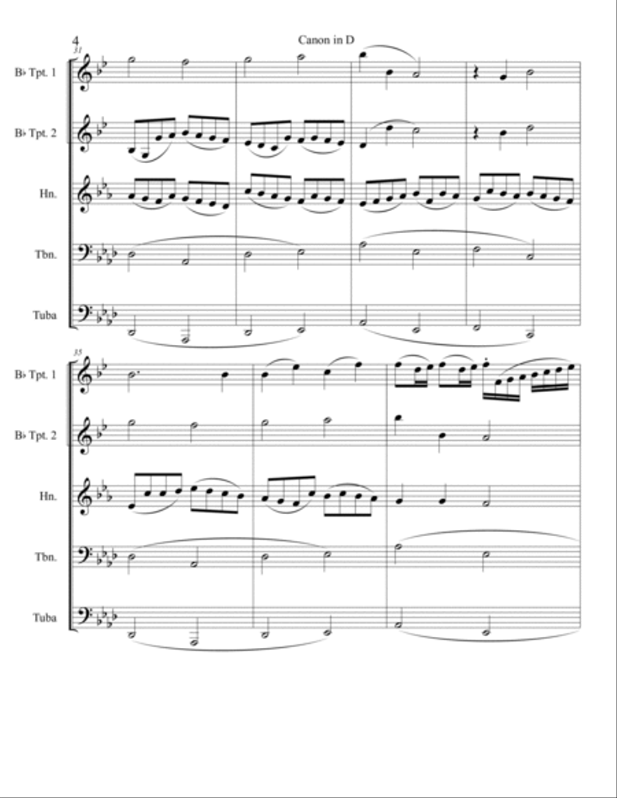 Canon in D (Brass Quintet) Canon in D (Brass Quintet) Brass Quintet scores gallery preview page 4