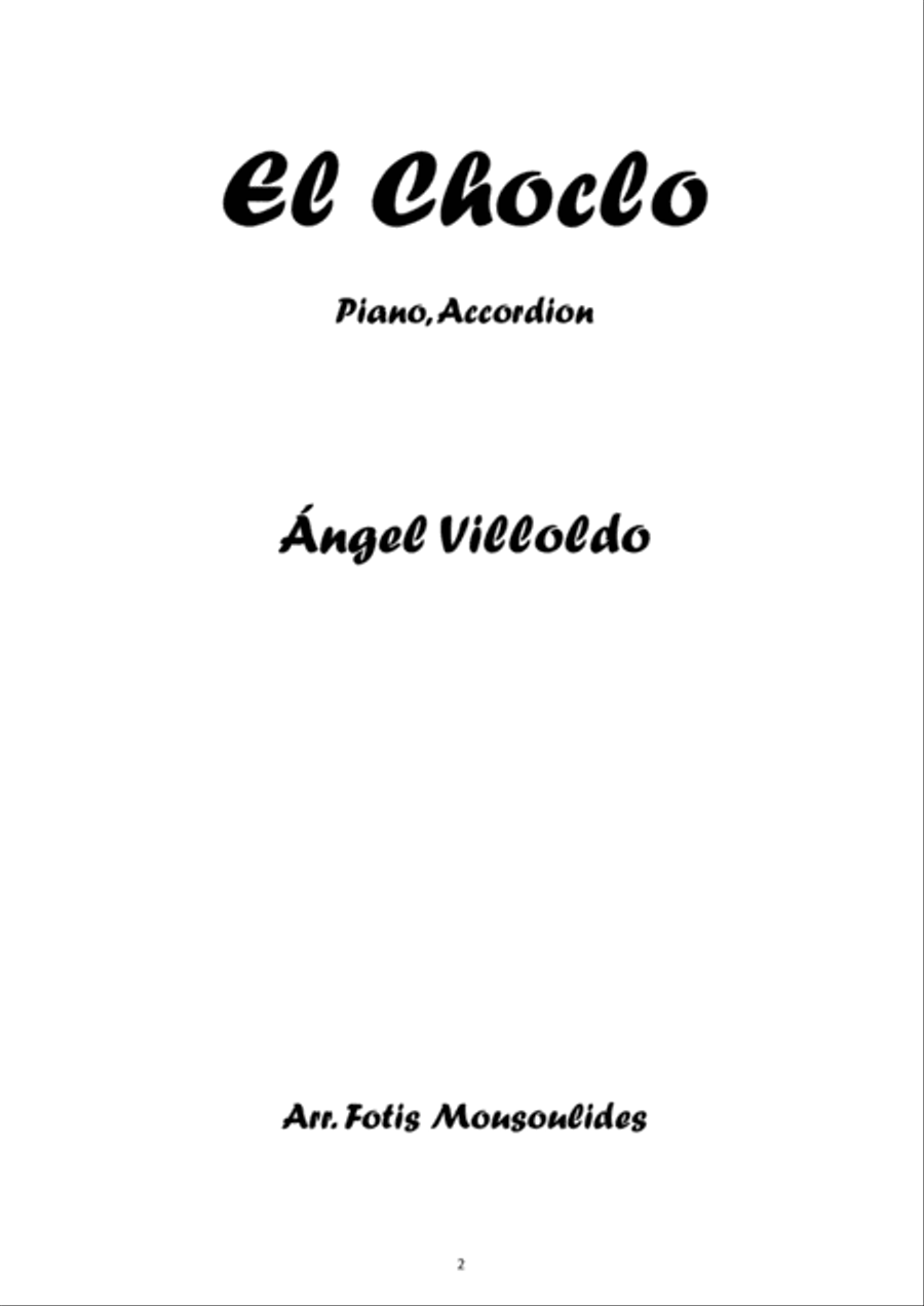El Choclo for Accordion and Piano Piano scores gallery preview page 2
