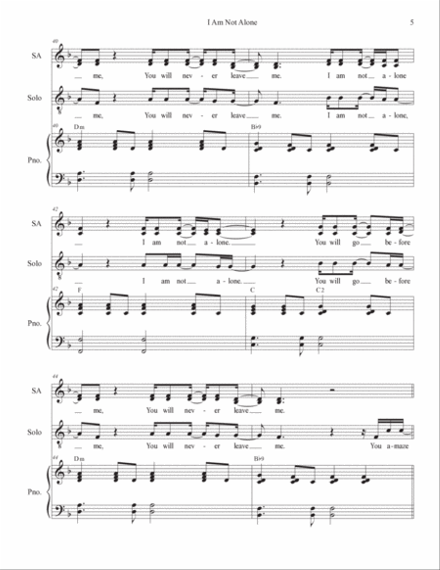 I Am Not Alone 3-Part scores gallery preview page 5