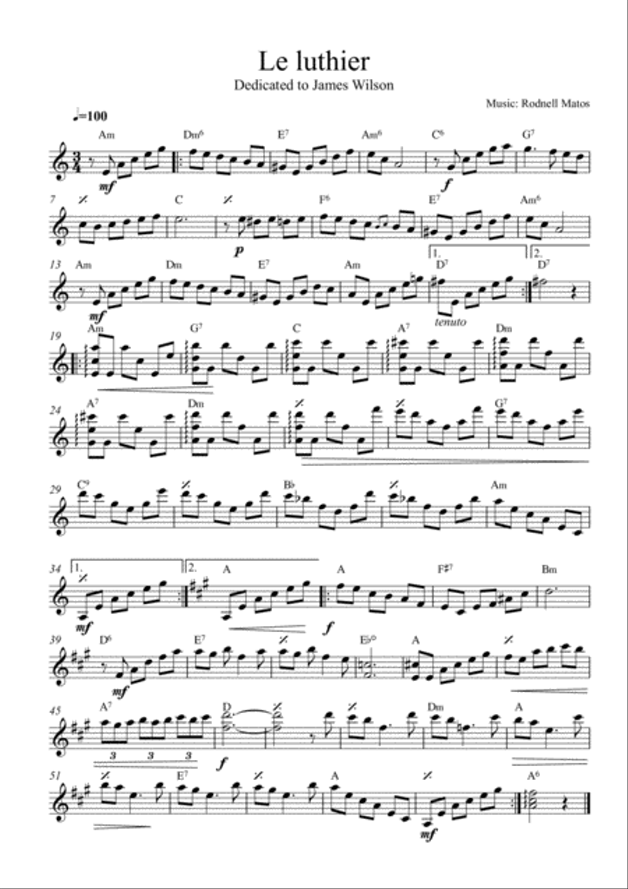 Le Luthier. Waltz. Le Luthier. Waltz. Small Ensemble scores gallery preview page 1