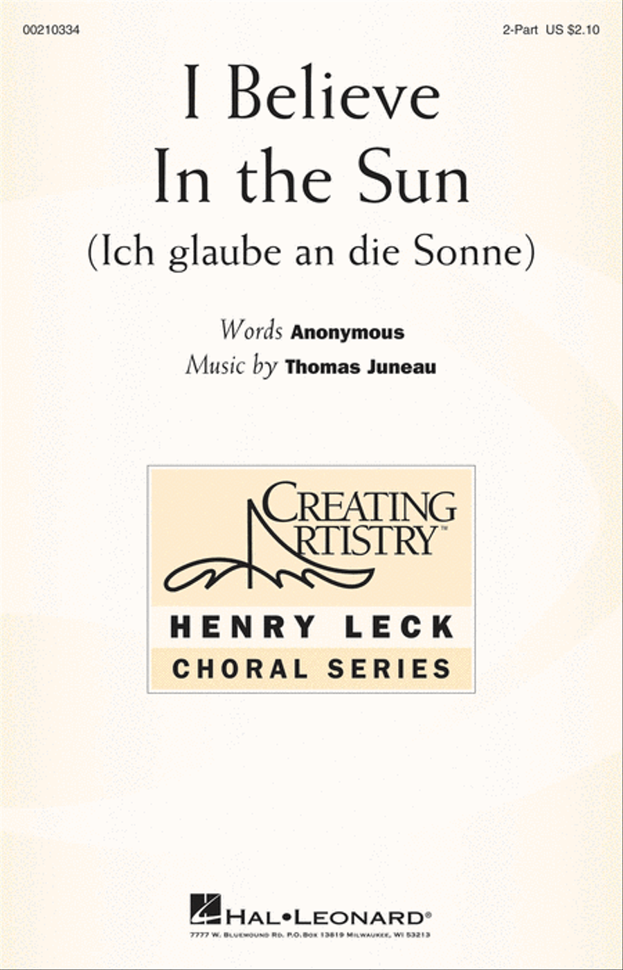 I Believe in the Sun 2-Part scores gallery preview page 1