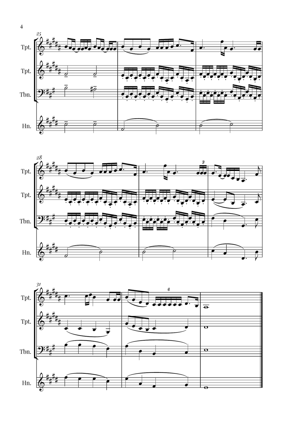 Die With A Smile Die With A Smile Brass Quartet scores gallery preview page 4