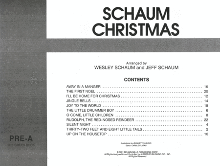 Schaum Christmas Pre-A The Green Book