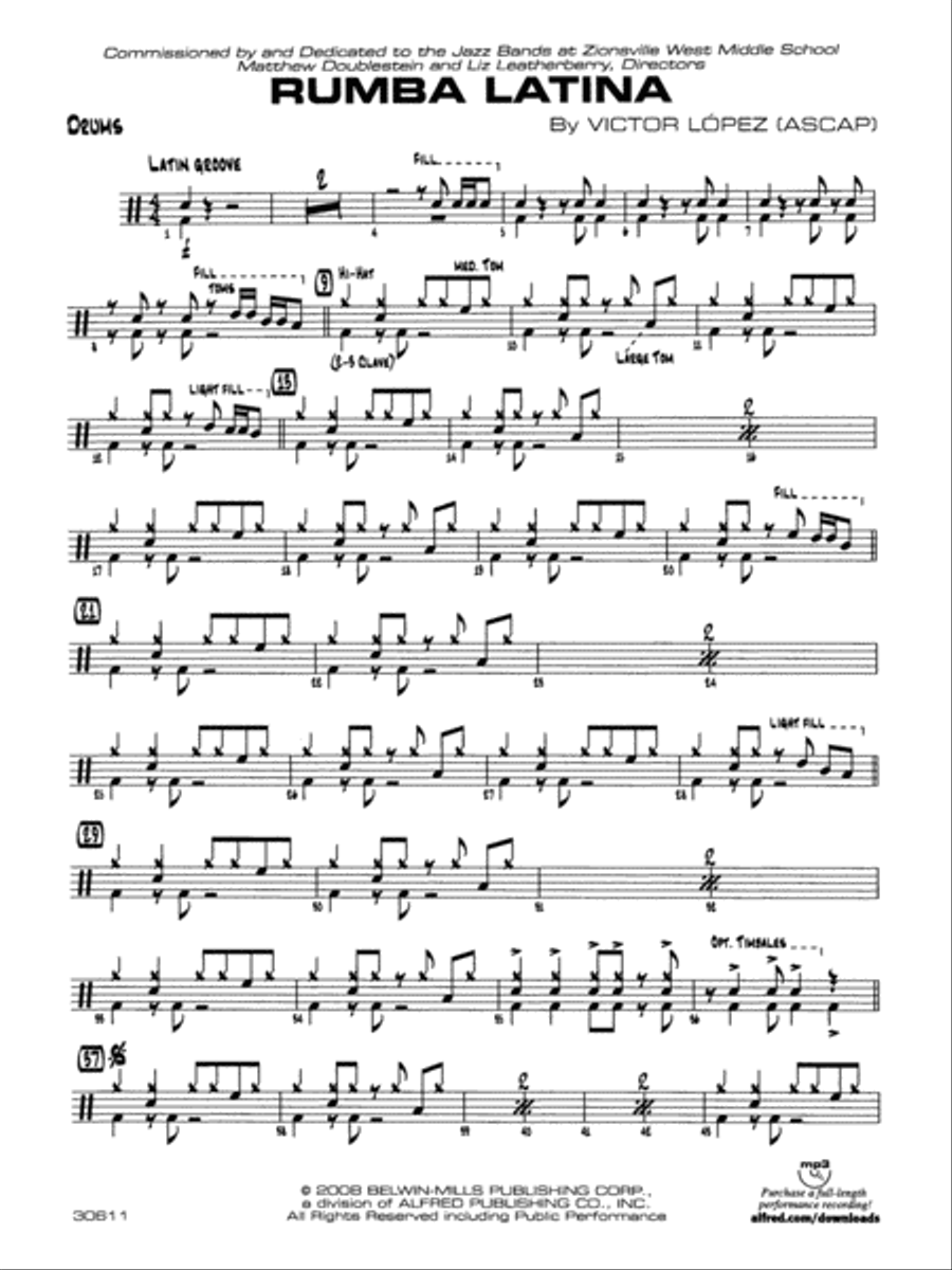 Rumba Latina: Drums Rumba Latina: Drums Jazz Ensemble scores gallery preview page 1