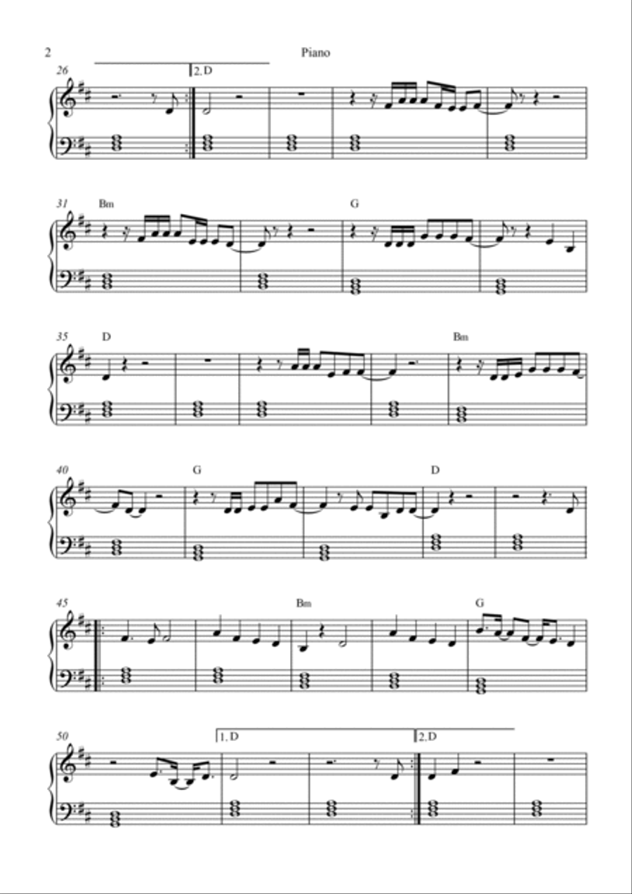Falling Like The Stars Falling Like The Stars Piano Solo scores gallery preview page 2