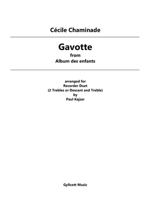 Gavotte (Recorder Duet)