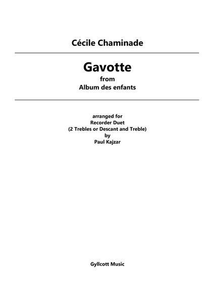 Gavotte (Recorder Duet)