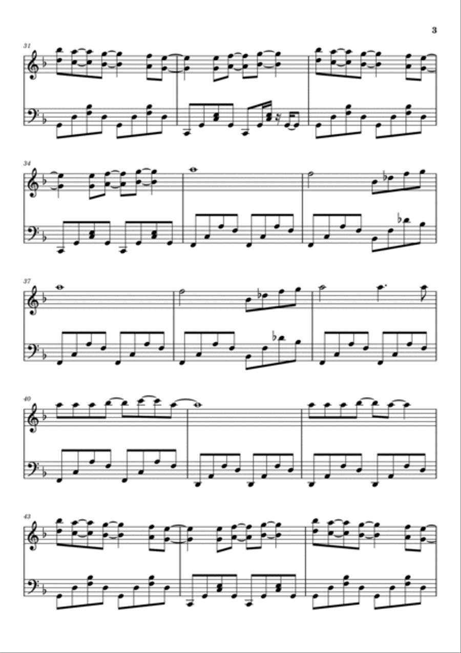 No Surprises Piano Solo scores gallery preview page 3