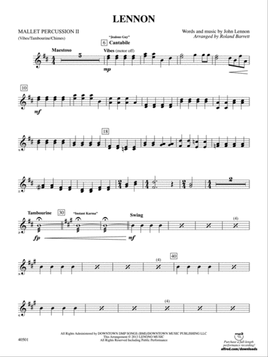 Lennon: 2nd Mallet Percussion Full Orchestra scores gallery preview page 1