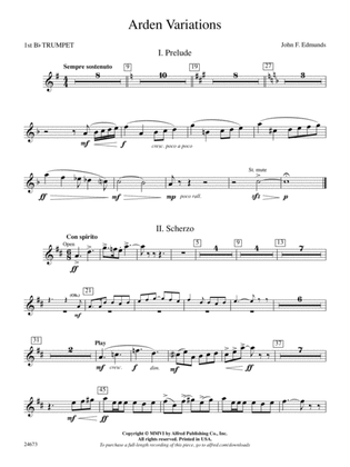 Arden Variations: 1st B-flat Trumpet