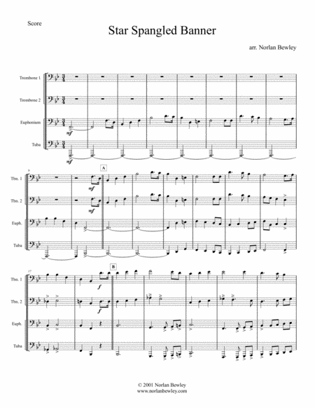 Star Spangled Banner - Low Brass Quartet image number null