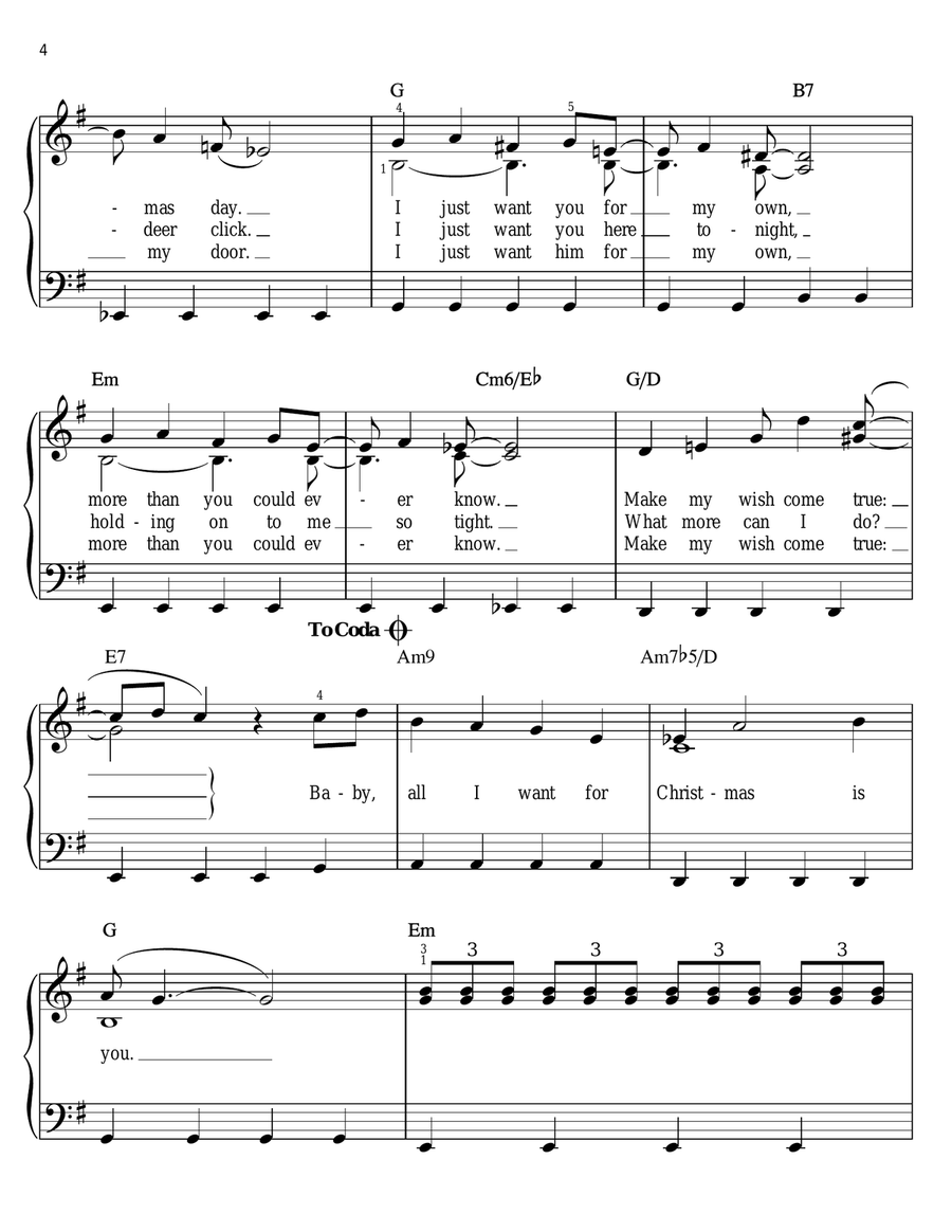 All I Want For Christmas Is You Voice scores gallery preview page 4