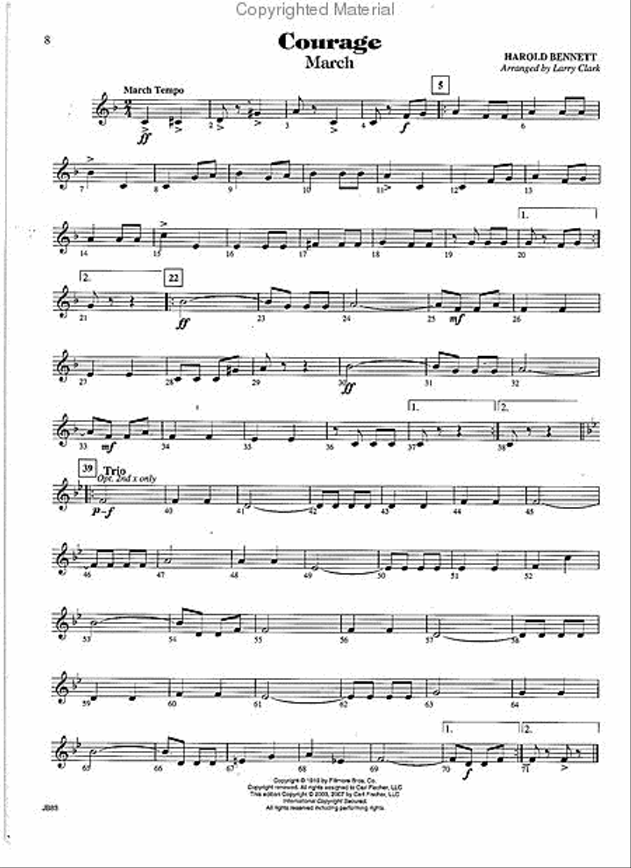 The New Bennett Band Book - Vol. 1 (Trumpet 2 in Bb) Concert Band Methods scores gallery preview page 2
