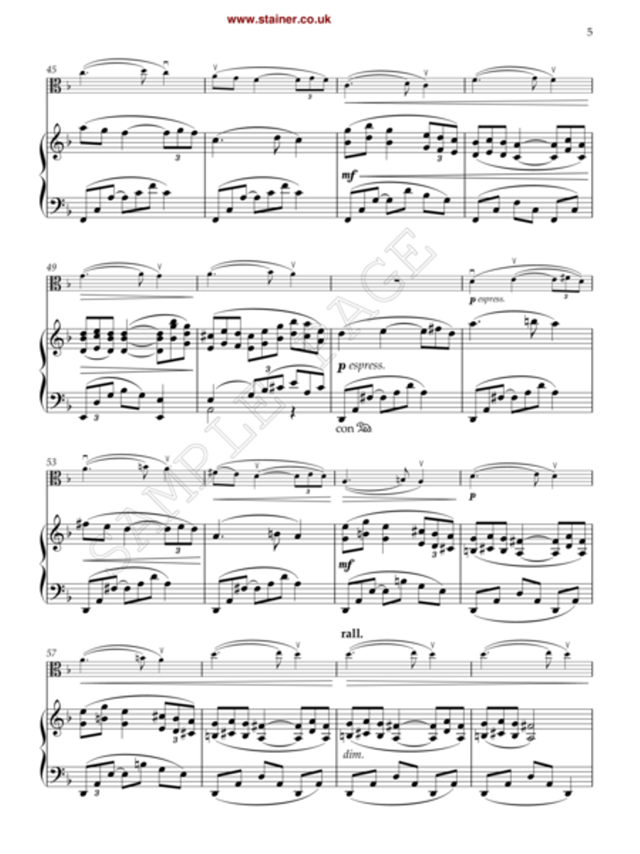 Romance and Valse Russe. Vla & Pf Piano Accompaniment scores gallery preview page 4