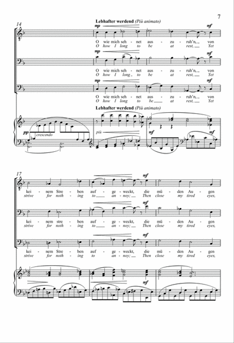 O wüsst’ ich doch den Weg zurück (O That I Knew the Way Back Home) 3-Part scores gallery preview page 6