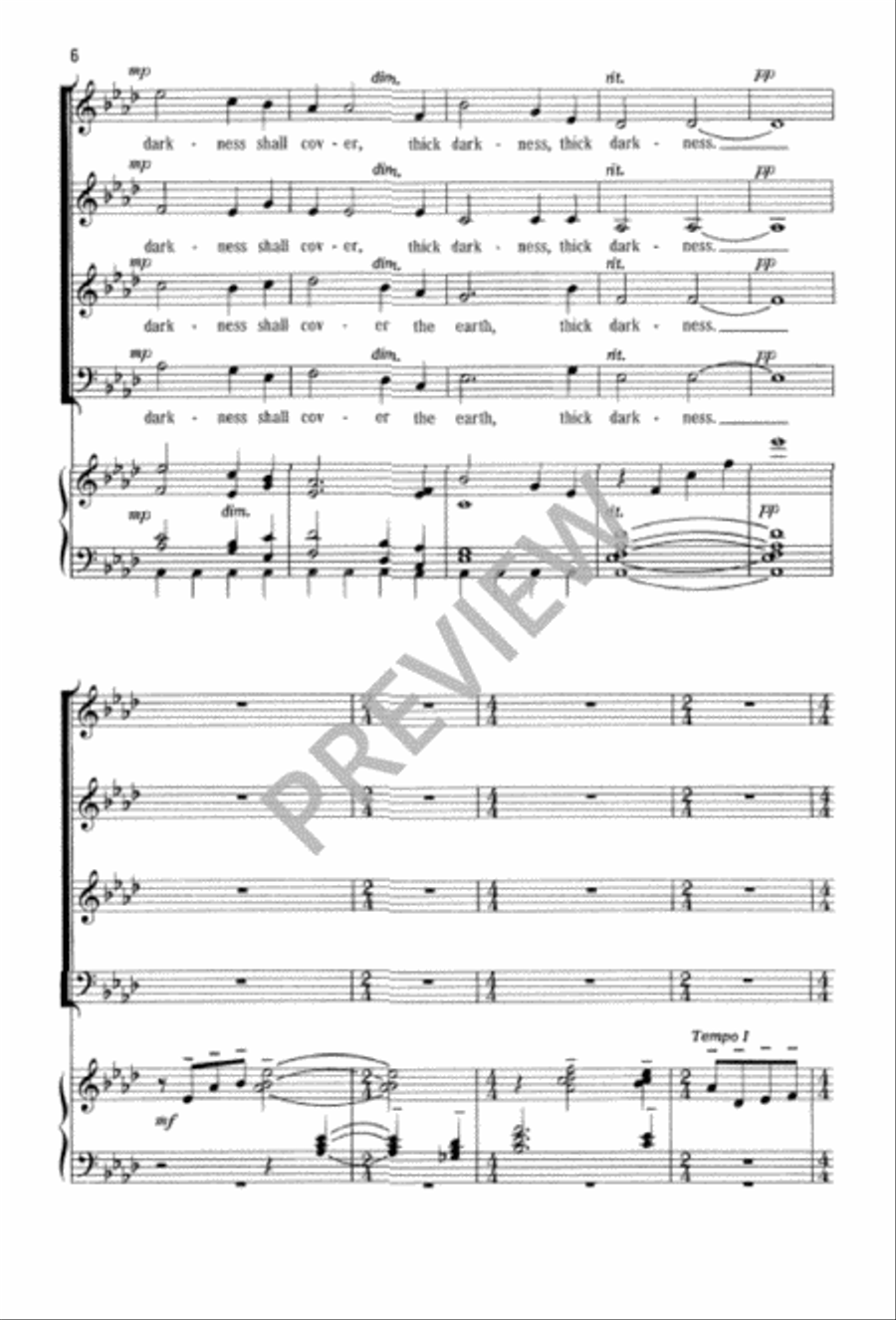 Arise, Shine, for Your Light Has Come 4-Part scores gallery preview page 6