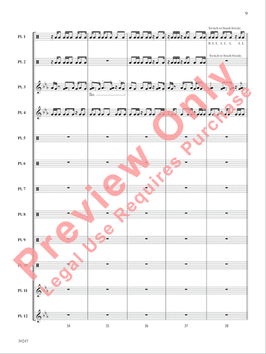 Clapping Music Variations Percussion Ensemble scores gallery preview page 10