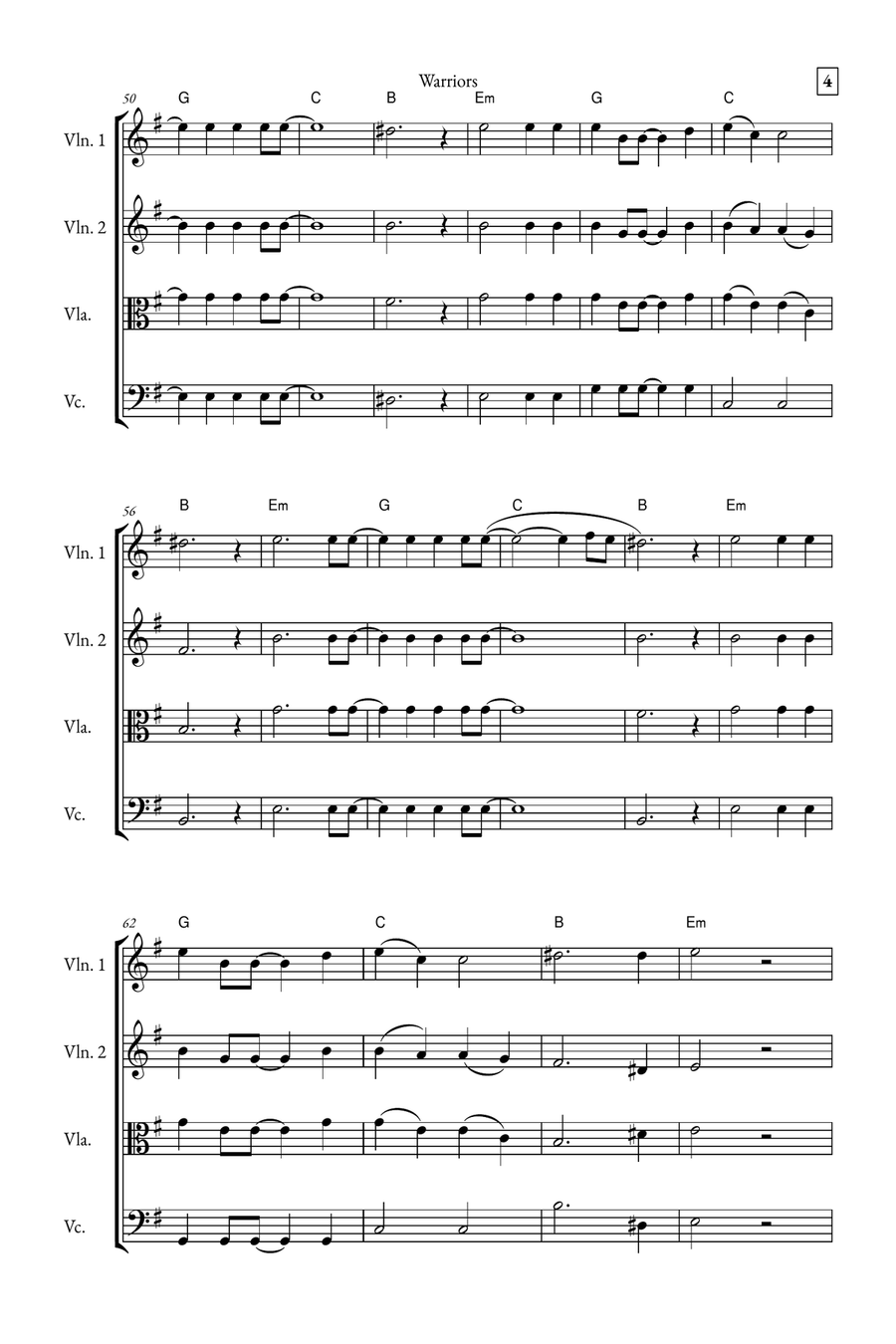 Warriors String Quartet scores gallery preview page 4