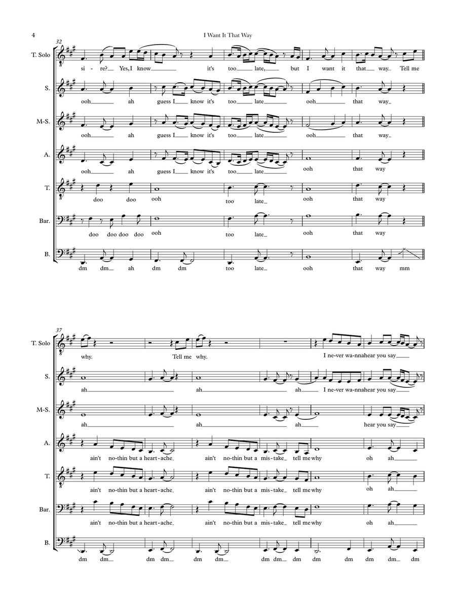 I Want It That Way Divisi scores gallery preview page 4