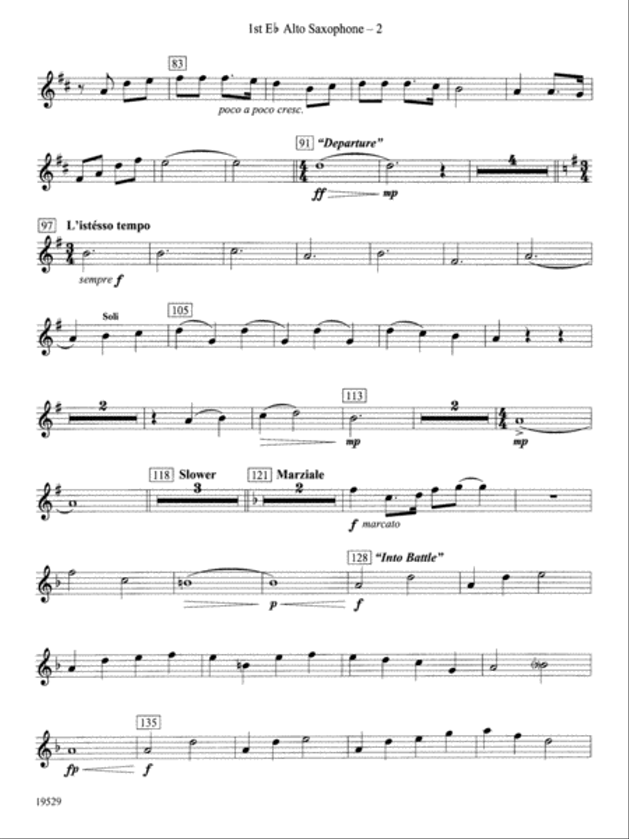 The Road Unknown: E-flat Alto Saxophone Concert Band scores gallery preview page 2