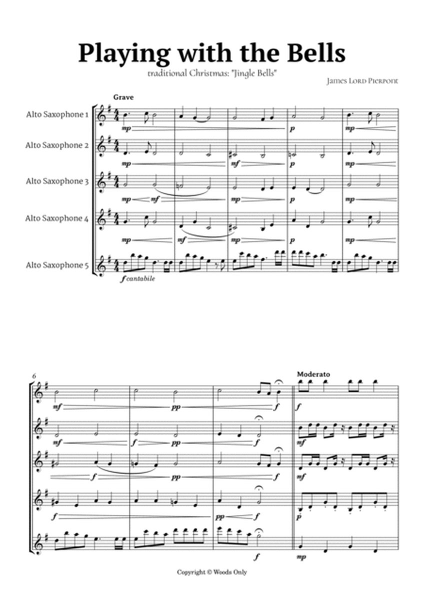 Jingle Bells for Alto Saxophone Quintet image number null
