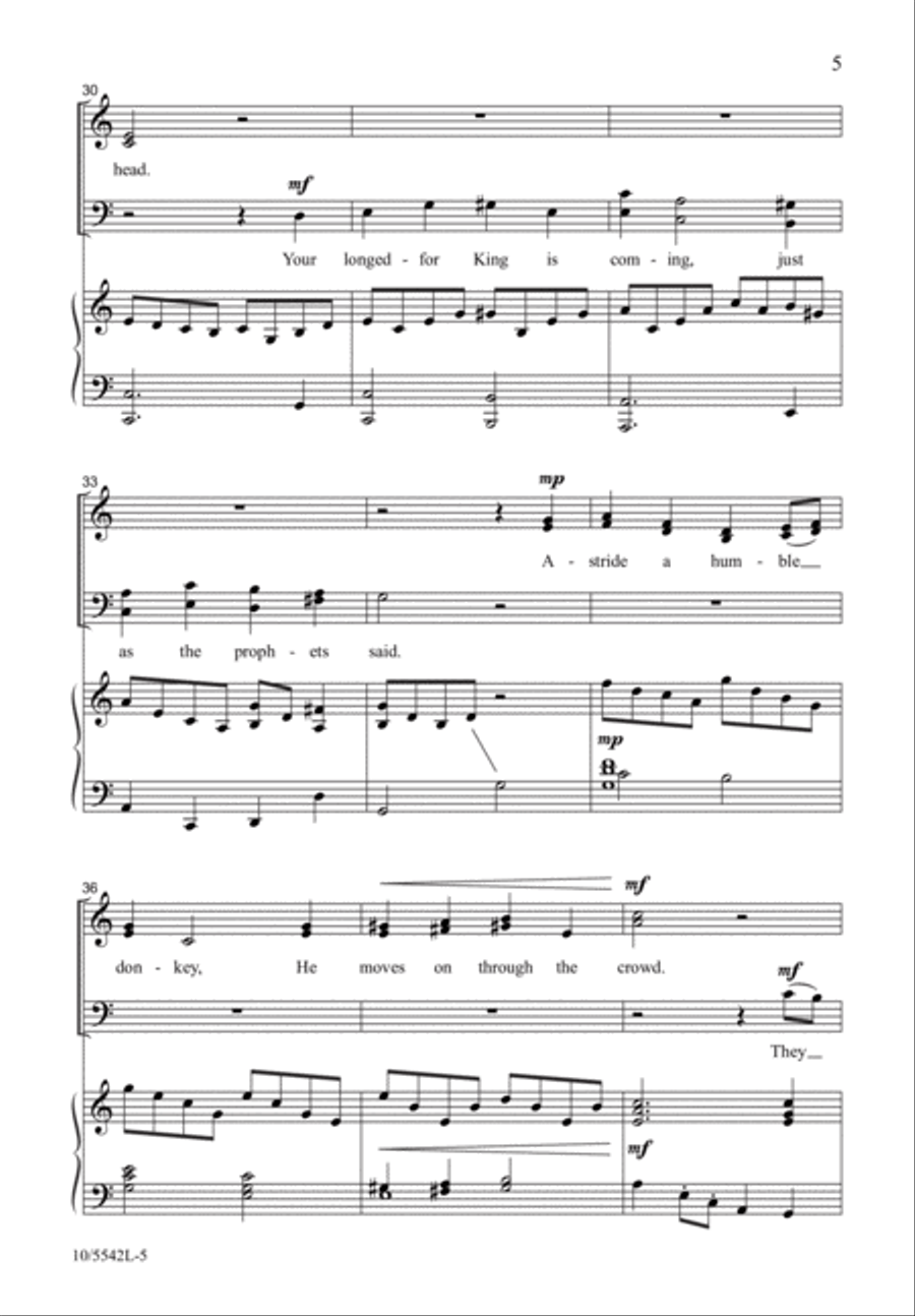 Hosanna to the Son of David 4-Part scores gallery preview page 5
