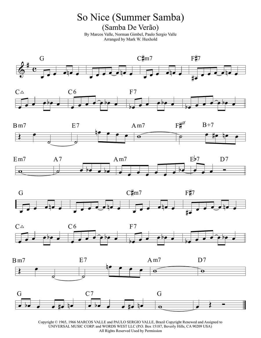 So Nice (summer Samba) Piano scores gallery preview page 2