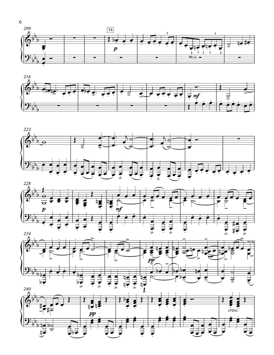 Rachmaninoff Piano Concerto No. 2 in C Minor - Movement 3 (Accompaniment/Orchestral Reduction Only) Piano Solo scores gallery preview page 6