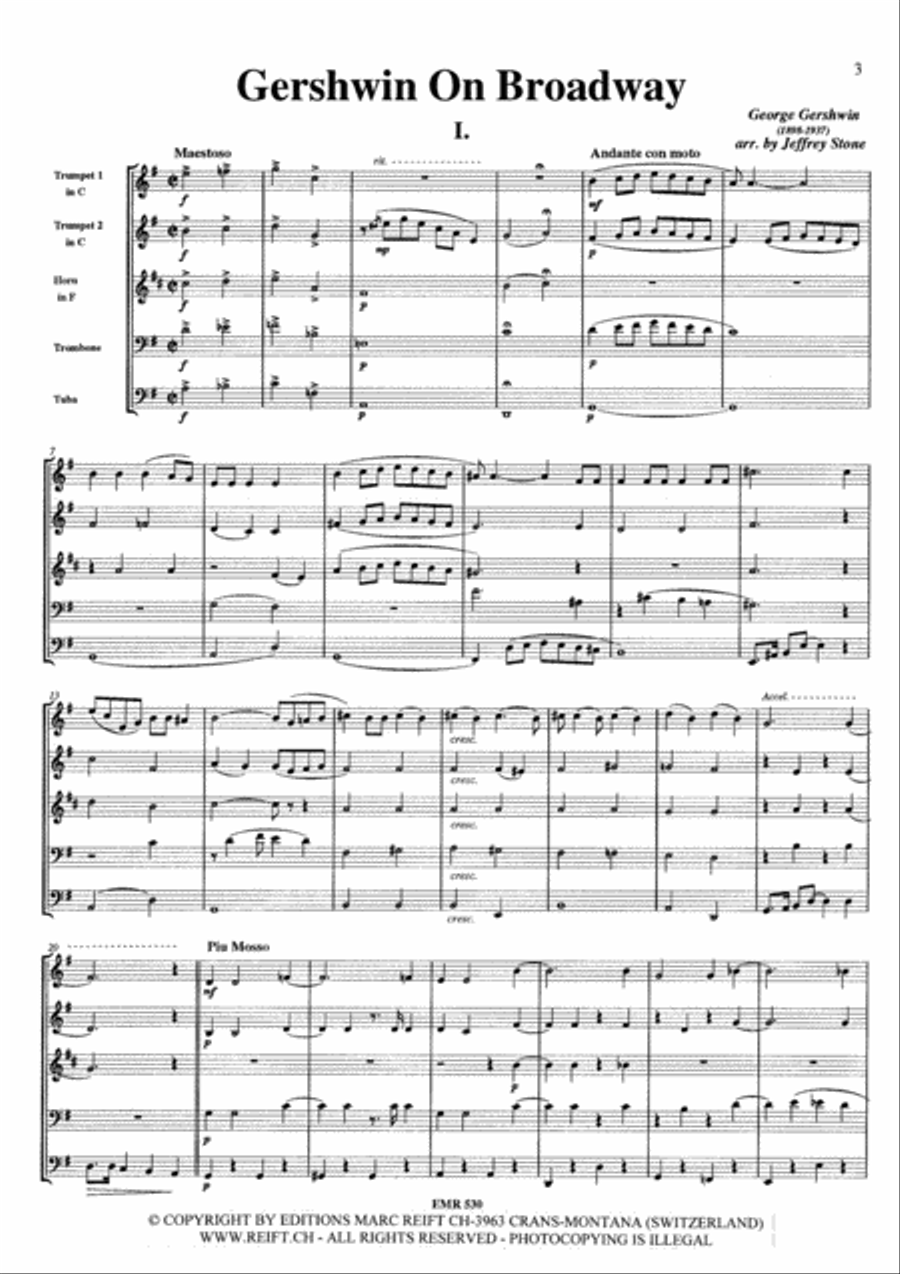 Gershwin On Broadway Brass Quintet scores gallery preview page 4