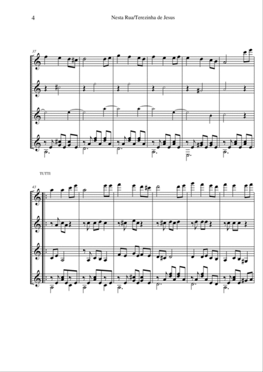 Nesta Rua / Terezinha de Jesus Guitar Ensemble scores gallery preview page 4