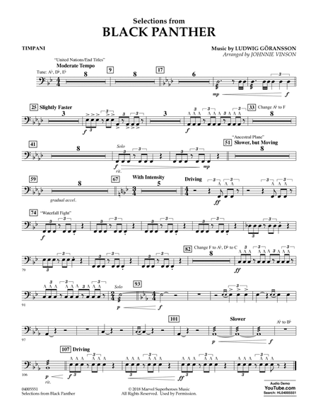 Selections from Black Panther - Timpani