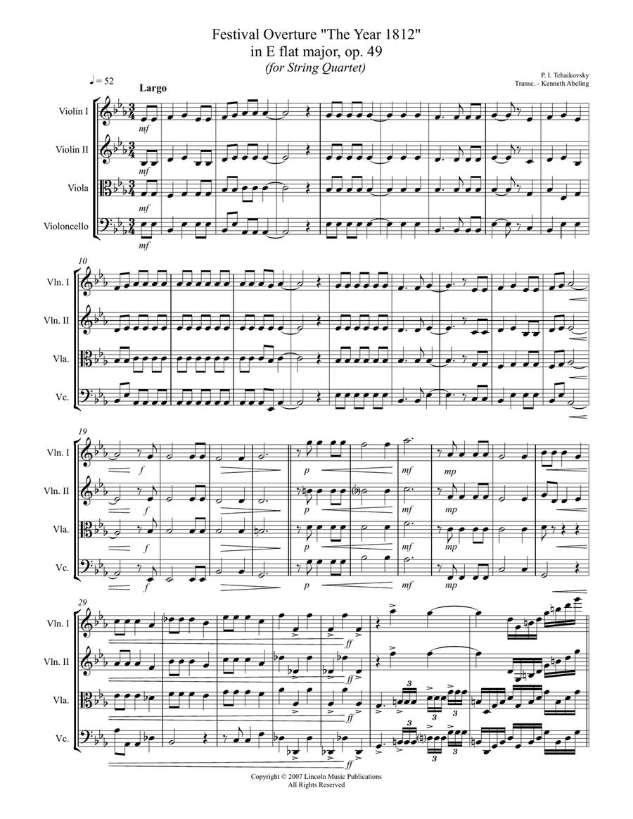 1812 Overture (for String Quartet) String Quartet scores gallery preview page 2
